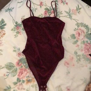 Burgundy body suit